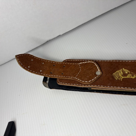 Brulaine 3 Brazilian Buckles Leather Belt 37 in Horses/Western/Equestrian/Cowboy - Picture 5 of 16